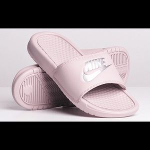 Rose Gold Nike Slides